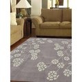 Glitzy Rugs 8 x 8 ft. Hand Tufted Wool Floral Square Area Rug, Beige & White UBSK00513T0131C8